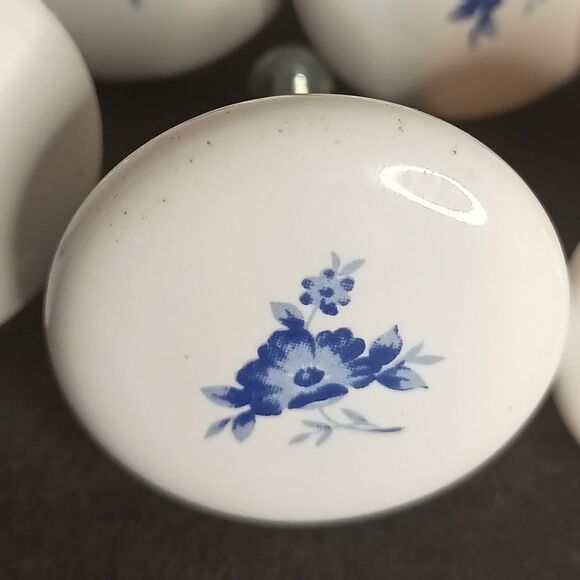 Vintage porcelain cabinet door pulls - Picture 3 of 13